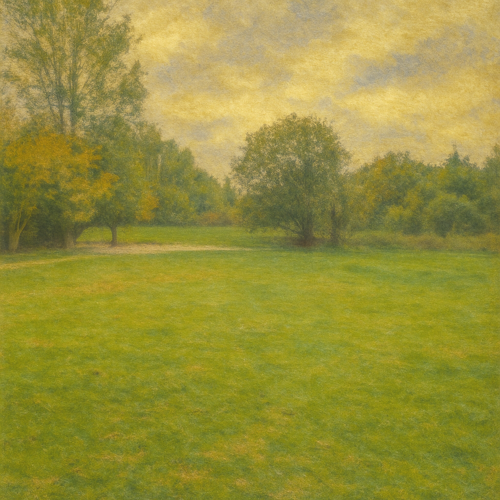 Trees and open sky over the green